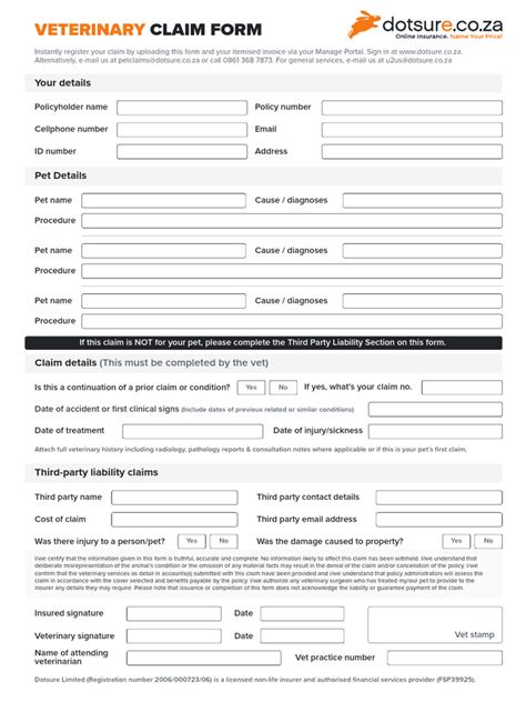 dotsure portal|Vet Claim Form .